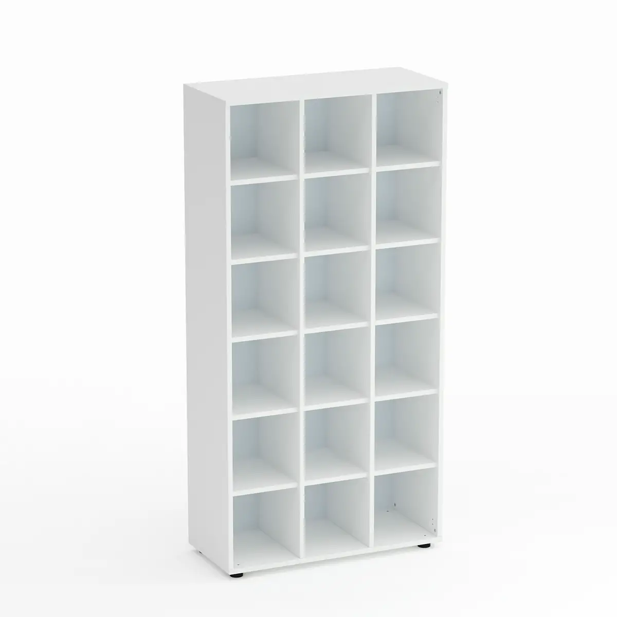 Mobile Scuola Kubò Bianco 18 Caselle H 180 cm. Ripiani Bianco - Conforme CAM - Arredo scuola dell'obbligo