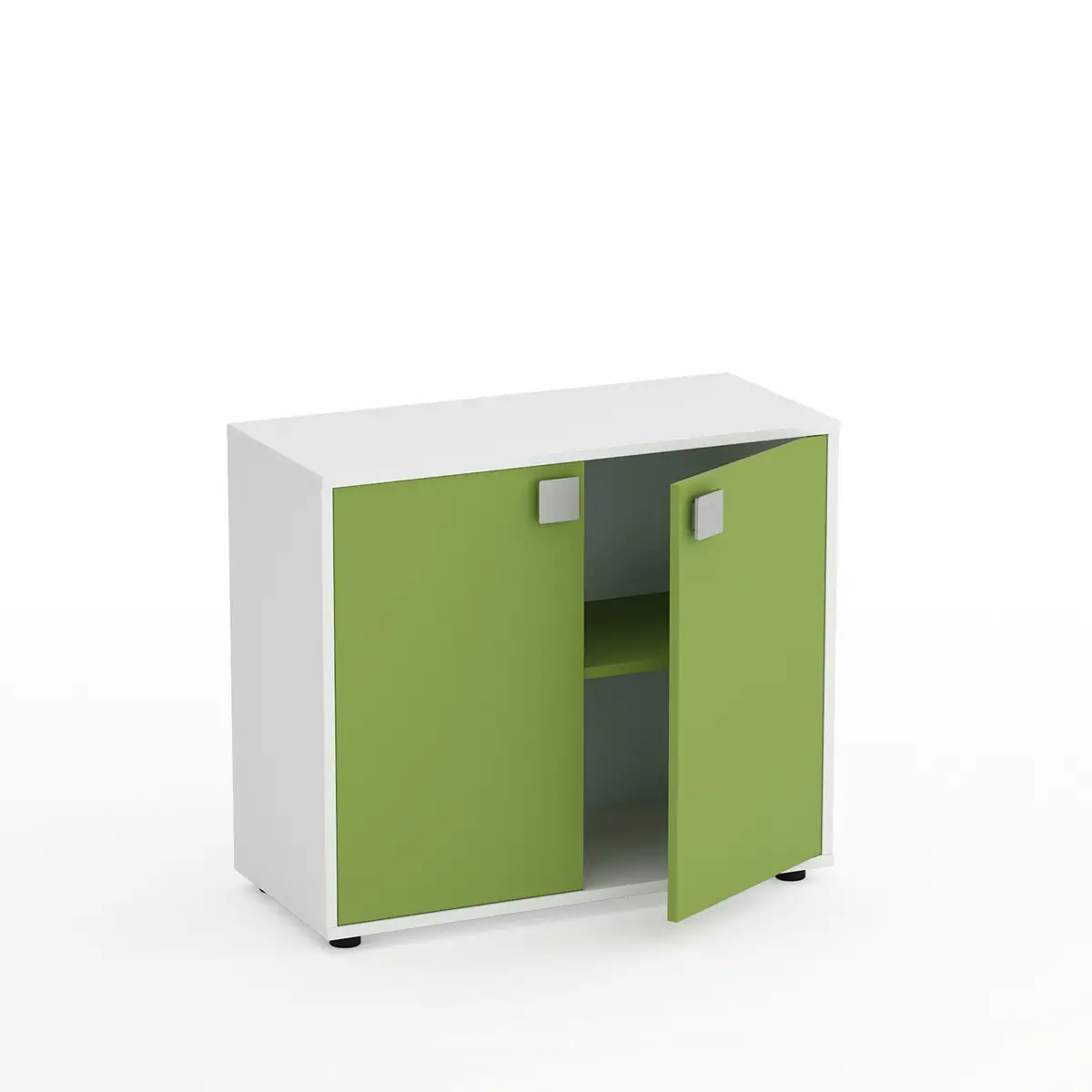 Mobile Scuola Kubò Bianco 2 Ante H 75 cm. Verde Kiwi - Conforme CAM - Arredo scuola dell'obbligo