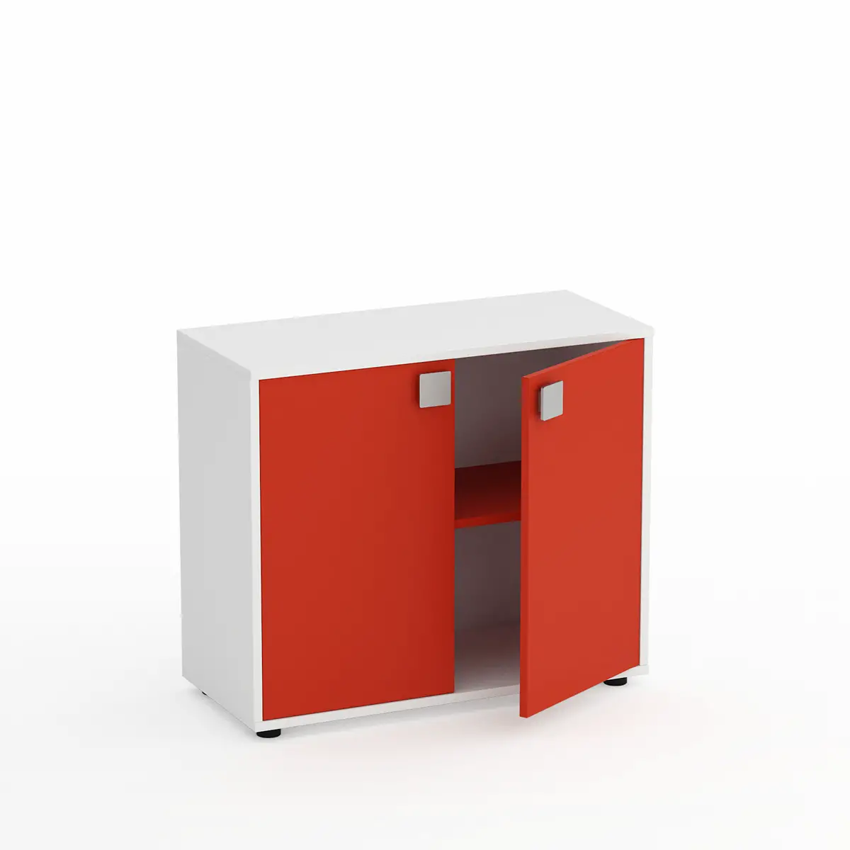 Mobile Scuola Kubò Bianco 2 Ante H 75 cm. Rosso - Conforme CAM - Arredo scuola dell'obbligo