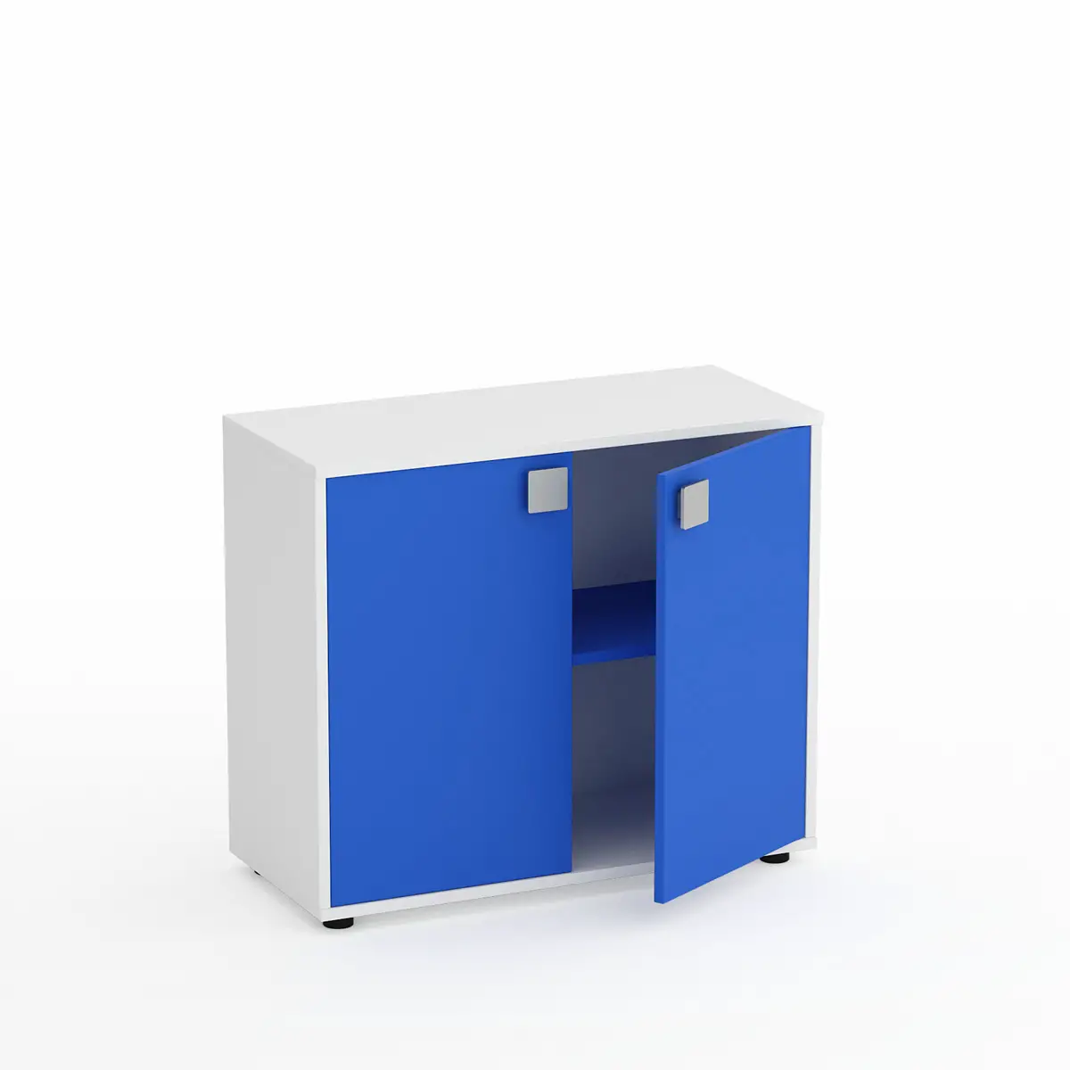 Mobile Scuola Kubò Bianco 2 Ante H 75 cm. Azzurro - Conforme CAM - Arredo scuola dell'obbligo