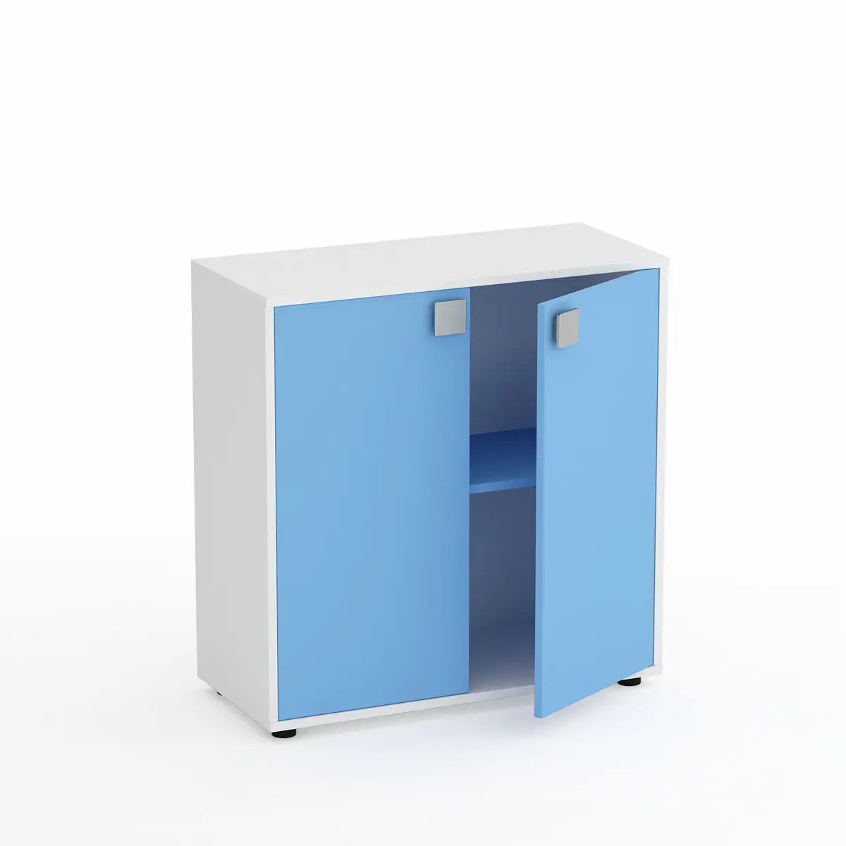 Mobile Scuola Kubò Bianco 2 Ante H 90 cm. Blu Orizzonte - Conforme CAM - Arredo scuola dell'obbligo