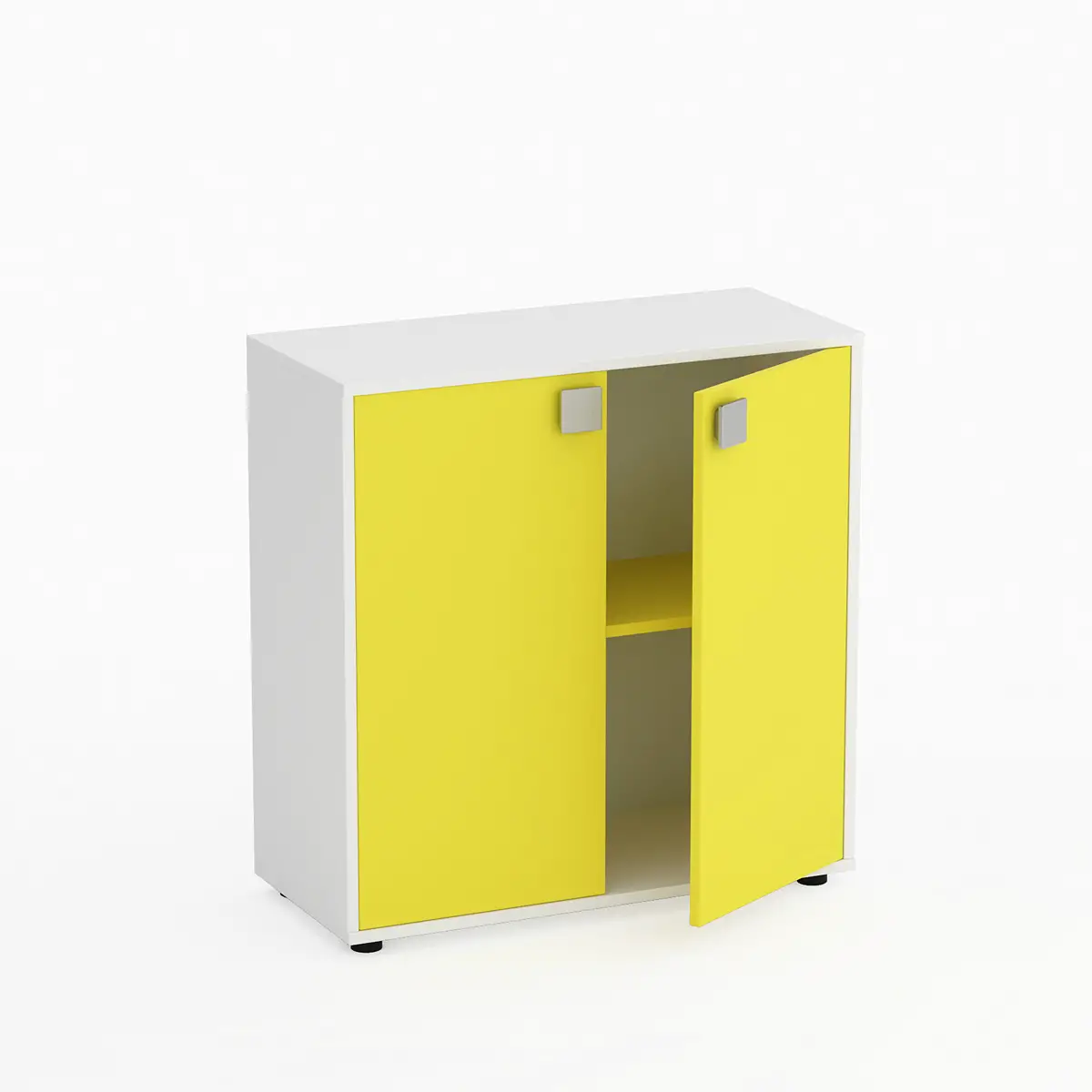 Mobile Scuola Kubò Bianco 2 Ante H 90 cm. Giallo - Conforme CAM - Arredo scuola dell'obbligo
