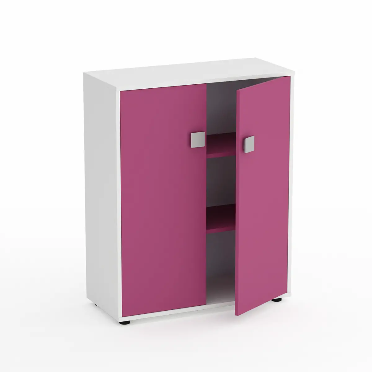 Mobile Scuola Kubò Bianco 2 Ante H 110 cm. Fucsia - Conforme CAM - Arredo scuola dell'obbligo