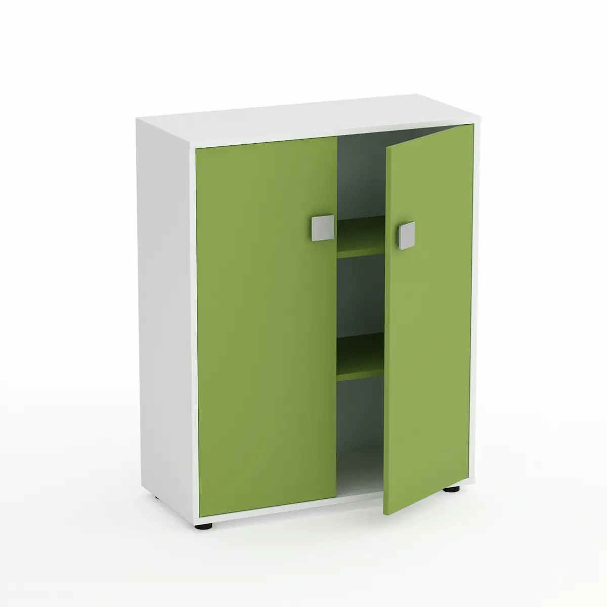 Mobile Scuola Kubò Bianco 2 Ante H 110 cm. Verde Kiwi - Conforme CAM - Arredo scuola dell'obbligo