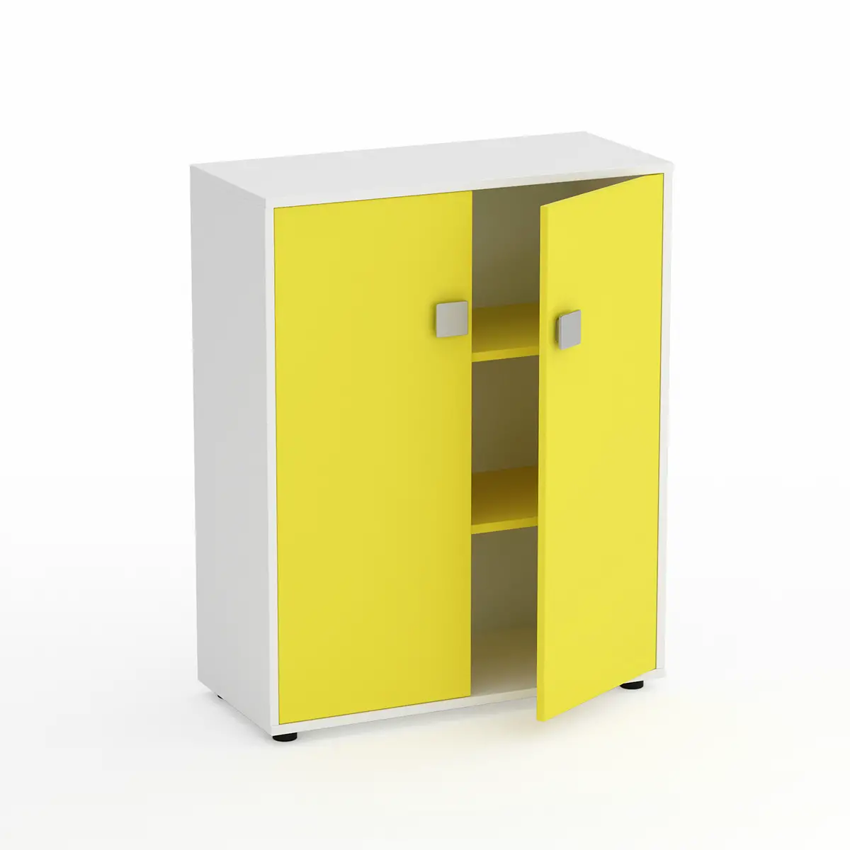 Mobile Scuola Kubò Bianco 2 Ante H 110 cm. Giallo - Conforme CAM - Arredo scuola dell'obbligo
