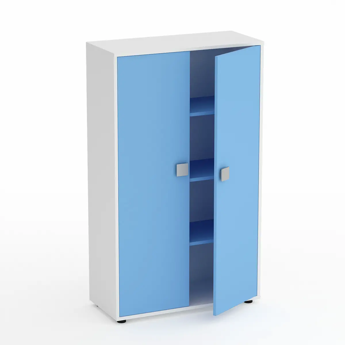 Mobile Scuola Kubò Bianco 2 Ante H 150 cm. Blu Orizzonte - Conforme CAM - Arredo scuola dell'obbligo