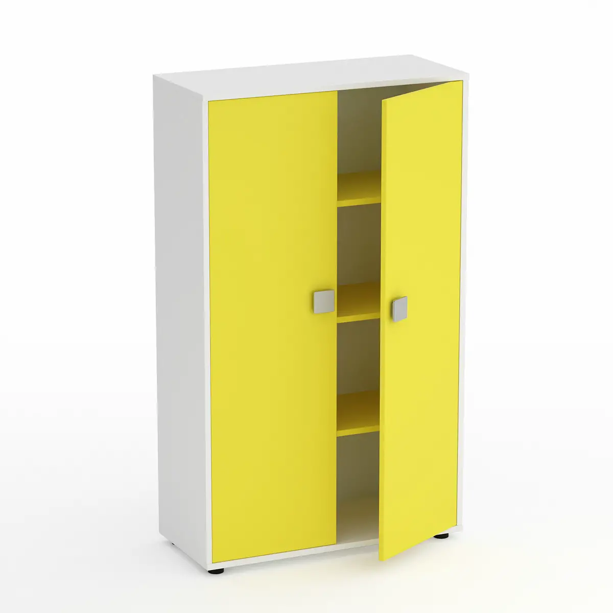 Mobile Scuola Kubò Bianco 2 Ante H 150 cm. Giallo - Conforme CAM - Arredo scuola dell'obbligo