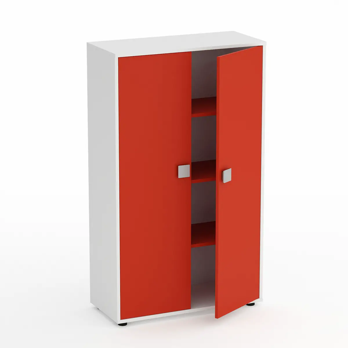 Mobile Scuola Kubò Bianco 2 Ante H 150 cm. Rosso - Conforme CAM - Arredo scuola dell'obbligo