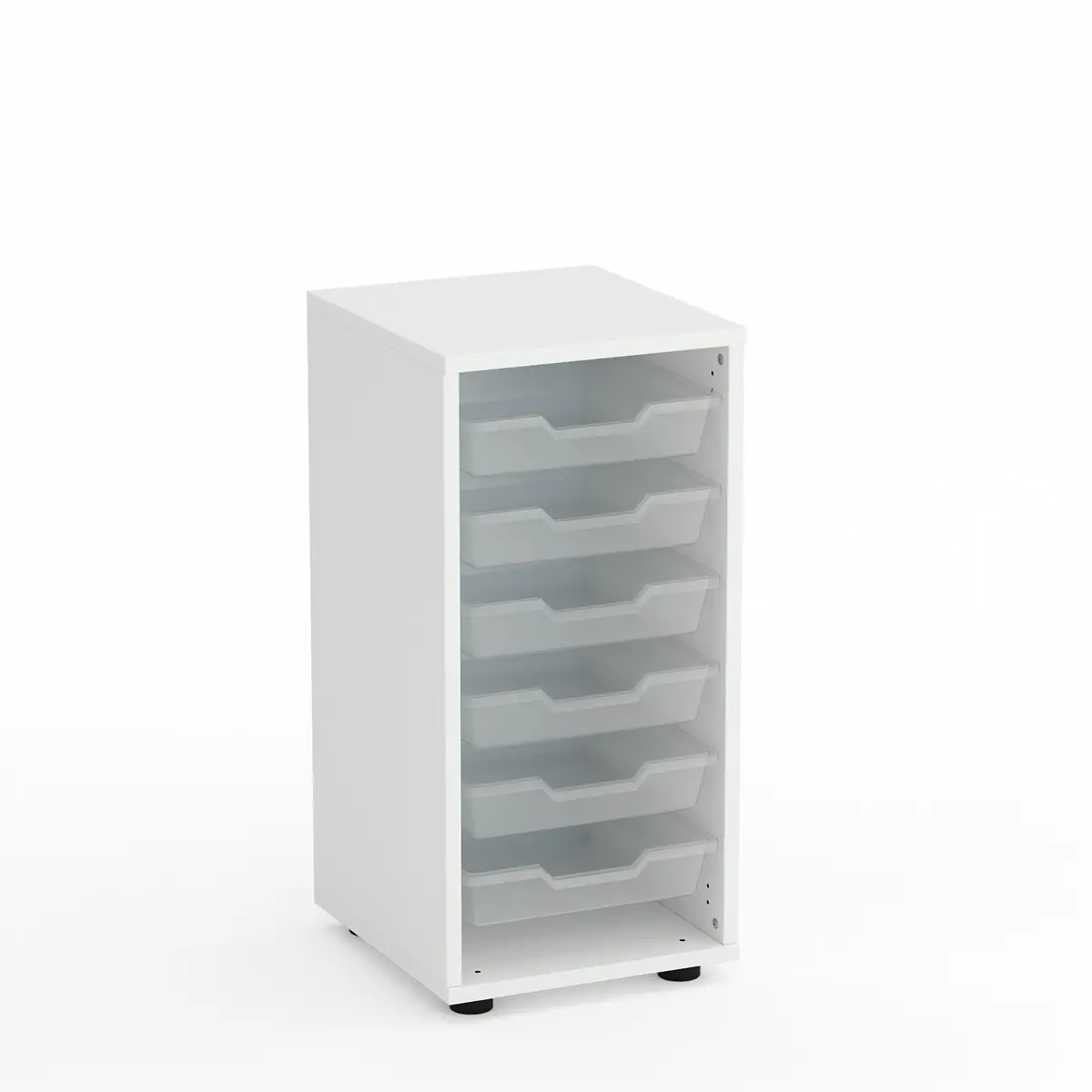 Mobile Scuola Kubò Bianco con 6 Tiretti Bassi Altezza 75 cm. - Conforme CAM - Arredo scuola dell'obbligo