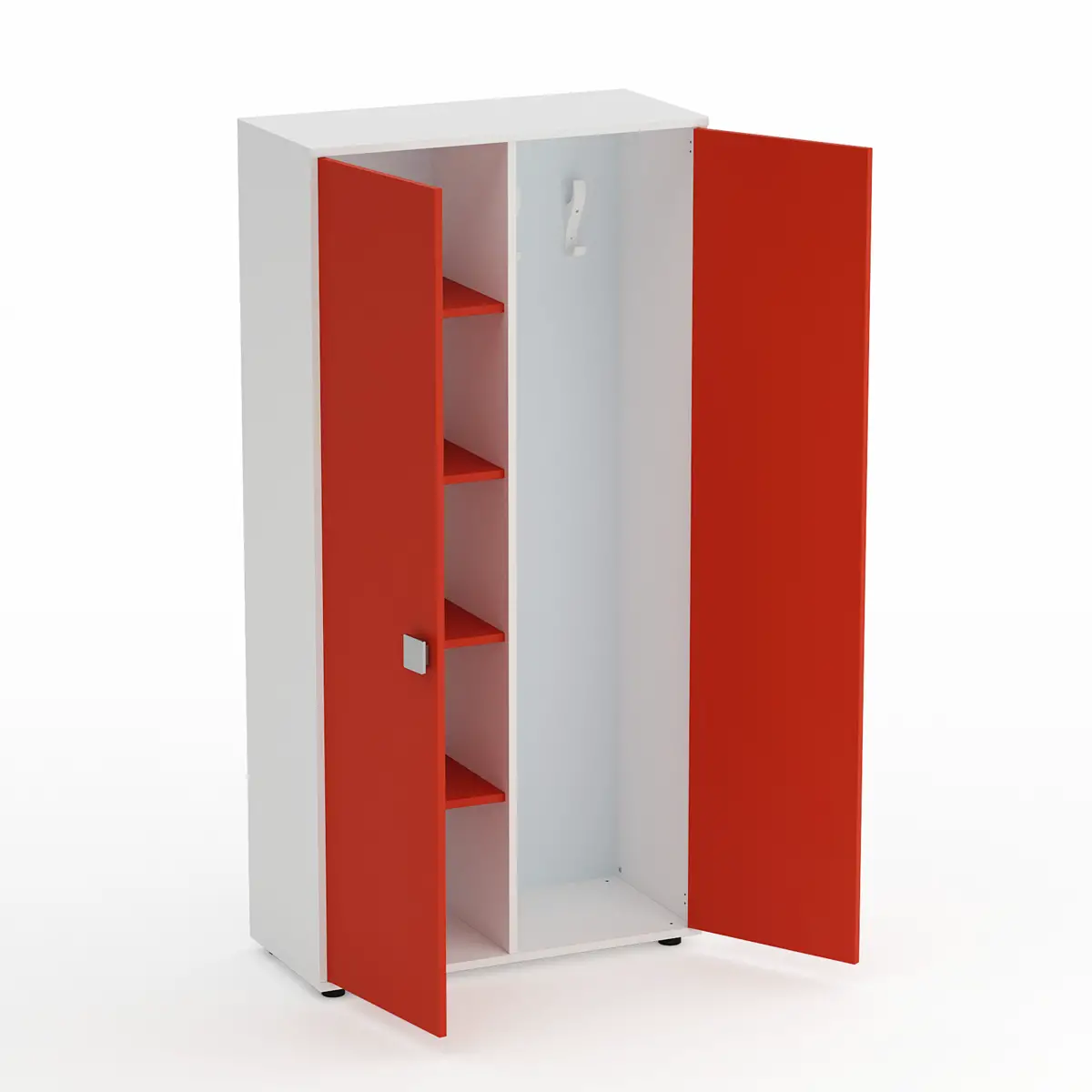 Mobile Spogliatoio Kubò Bianco, Ante Rosso - Conforme CAM - Arredo scuola dell'obbligo