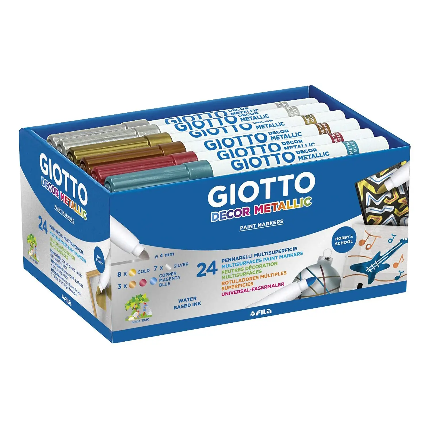Pennarelli Decor Metal Giotto – Astuccio da 24 Colori - Pennarelli