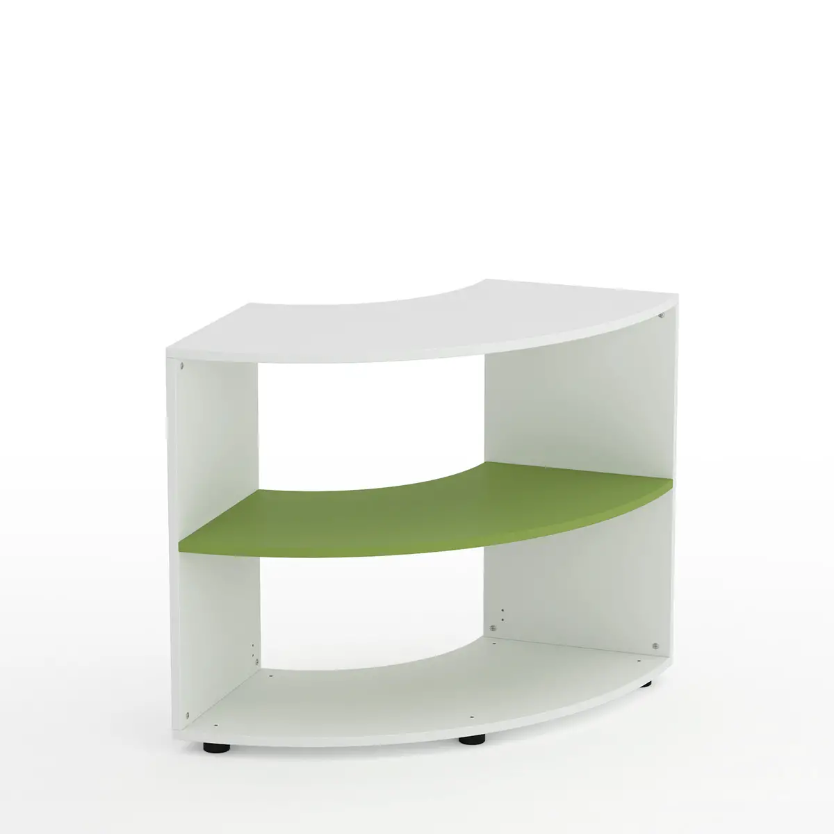 Mobile Scuola Kubò Bianco Angolare H 75 cm. Ripiani Verde Kiwi - Conforme CAM - Arredo scuola dell'obbligo