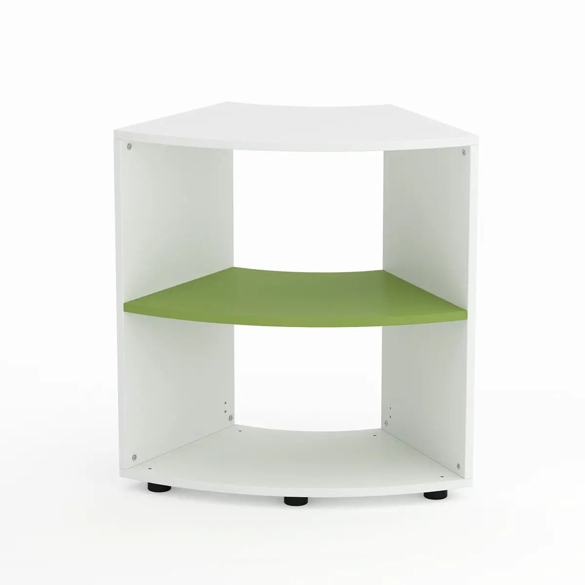 Mobile Scuola Kubò Bianco Curvo 60 Gradi H 75 cm. Ripiani Verde Kiwi - Conforme CAM - Arredo scuola dell'obbligo