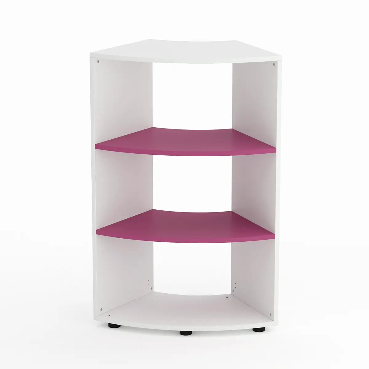 Mobile Scuola Kubò Bianco Curvo 60 Gradi H 110 cm. Ripiani Fucsia - Conforme CAM - Arredo scuola dell'obbligo