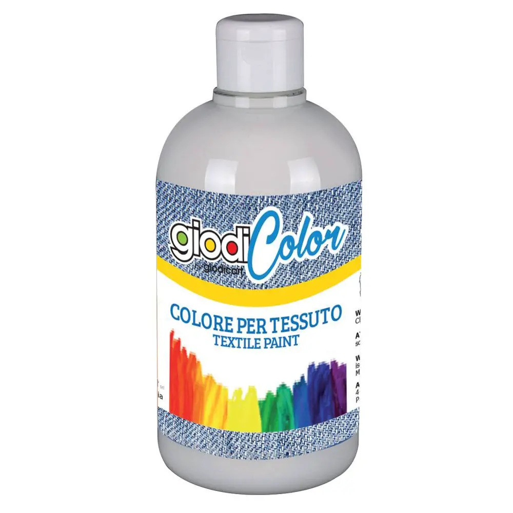 Colore a Tempera per Tessuti Bianco Giodicolor Texil Paint – 250 ml - Colori per tessuto