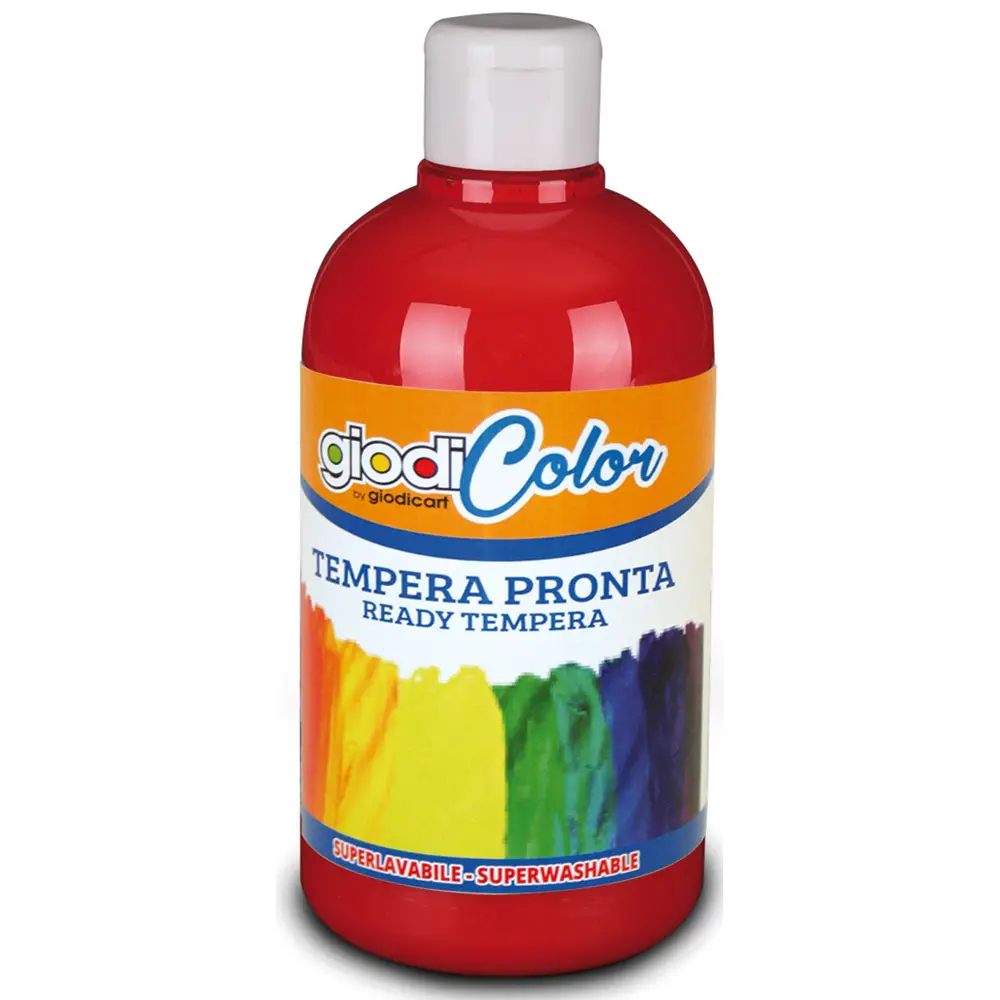 Colore a Tempera Giodicolor Rosso 500 ml – Tempera Pronta Superlavabile - Tempere