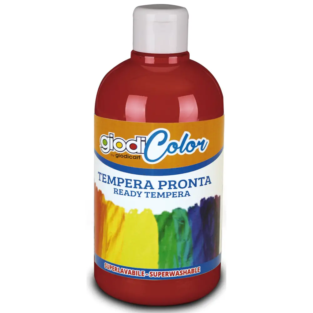 Colore a Tempera Giodicolor Rosso Carminio 500 ml – Tempera Pronta Superlavabile - Tempere