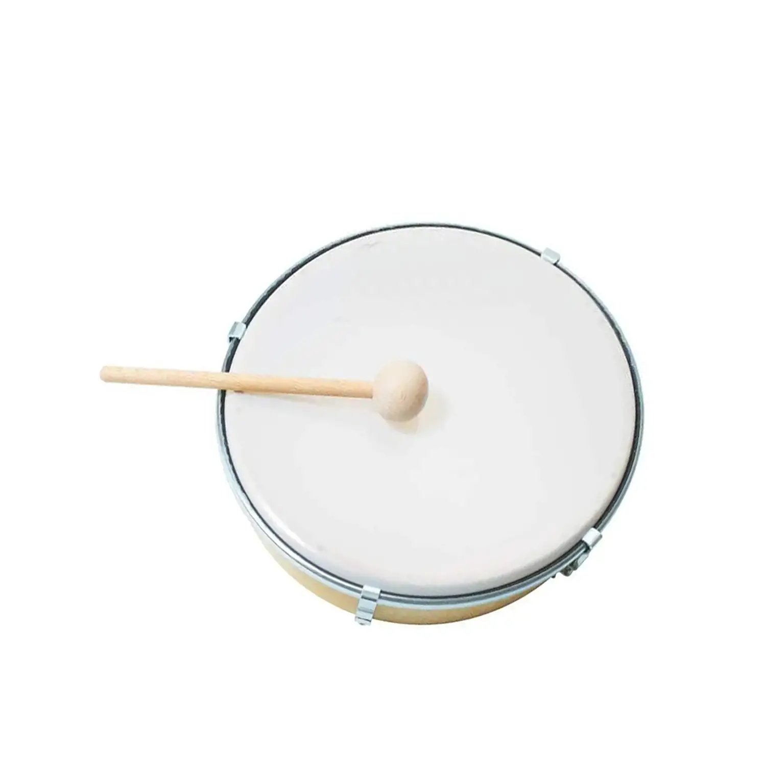 Tamburello 25 cm con Pelle Sintetica Regolabile e Battente - Educazione musicale