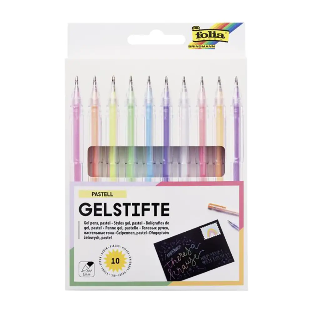 Penne Gel Pastello Fluo – Set 10 Colori Coprenti per Carta Nera e Colorata - penne pennarelli ufficio