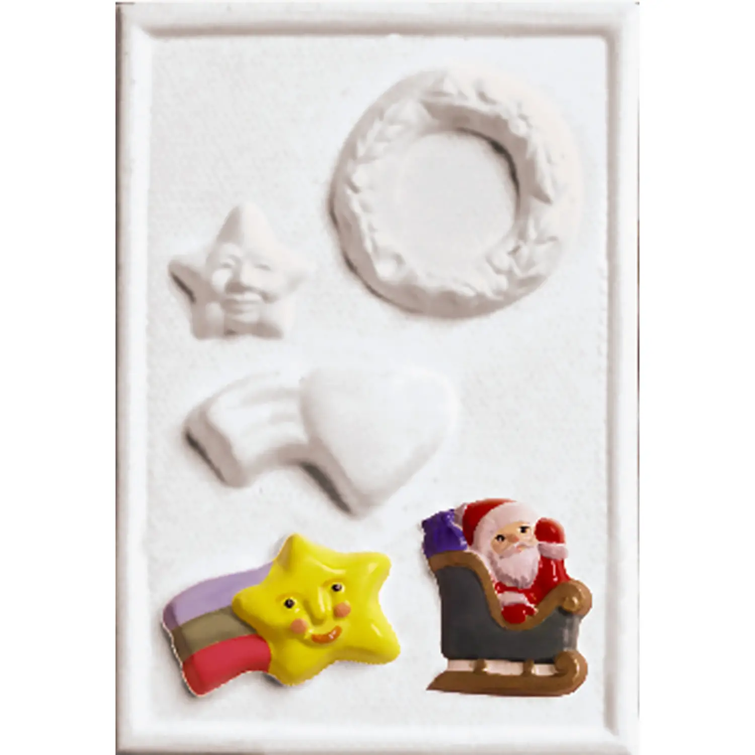 Stampo per Colata – Soggetti Natalizi 2 13x19 cm per Ceramica, Cera e Sapone - Paste per modellare