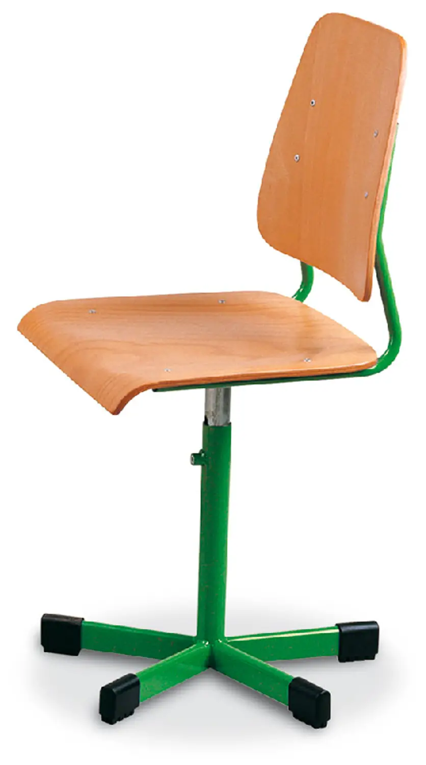Sgabello Regolabile Verde – Seduta Anatomica in Multistrato di Faggio 38-48 cm - Arredo scuola dell'obbligo
