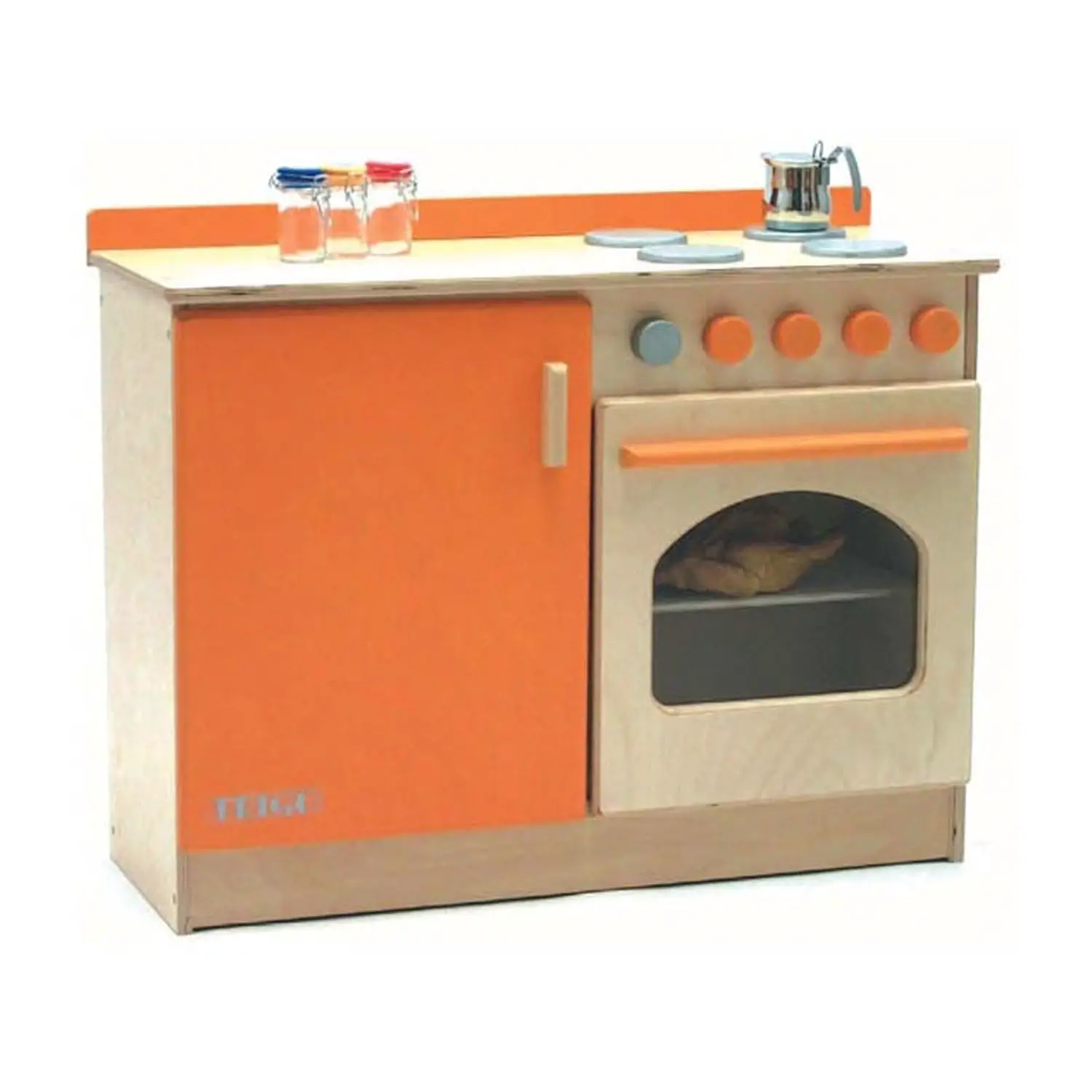 Blocco Cucina Double Frigo-Cucina – Cucina Giocattolo in Legno per Bambini - Cucine e gioco simbolico