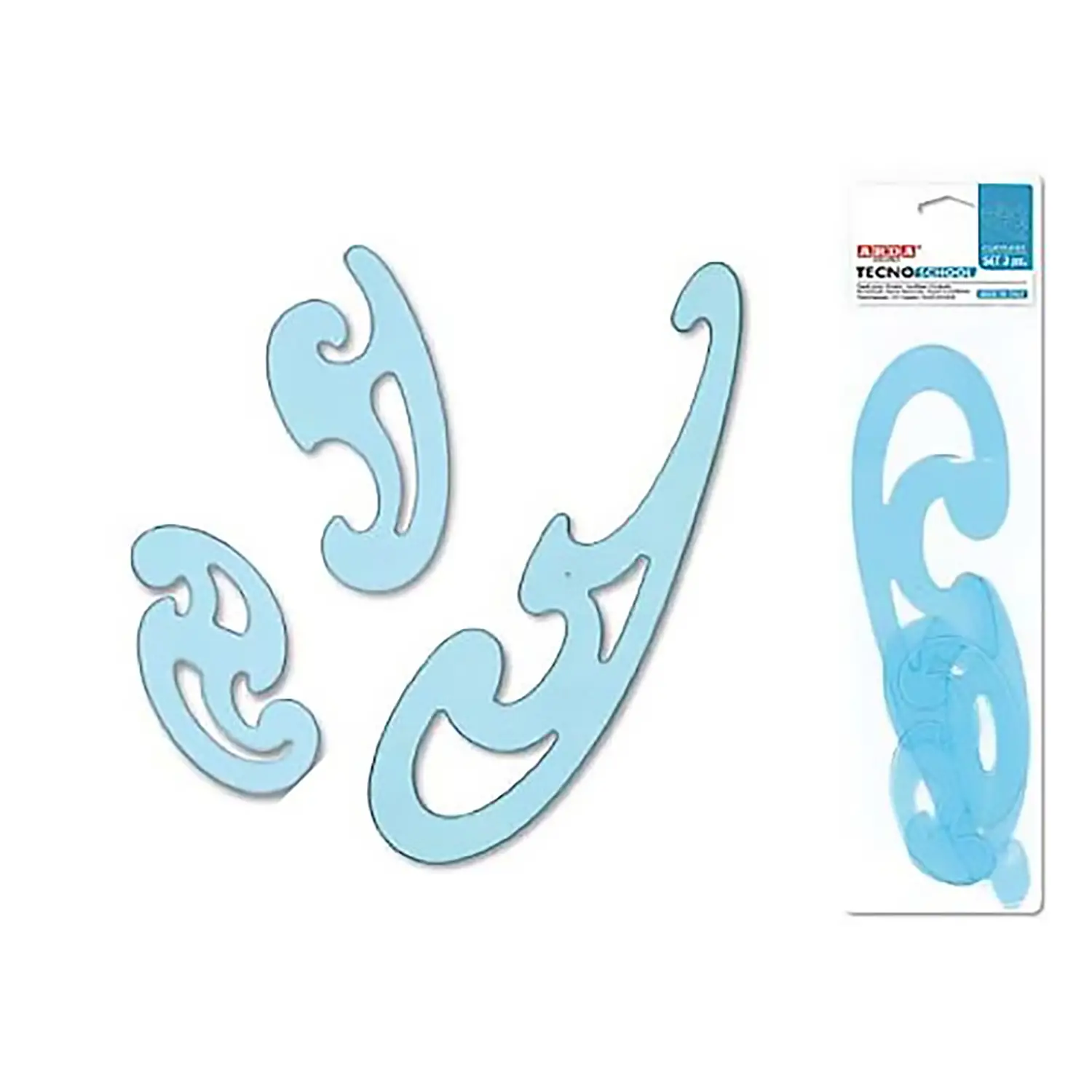 Curvilinee Tecnoschool – Set 3 Pezzi - Disegno tecnico