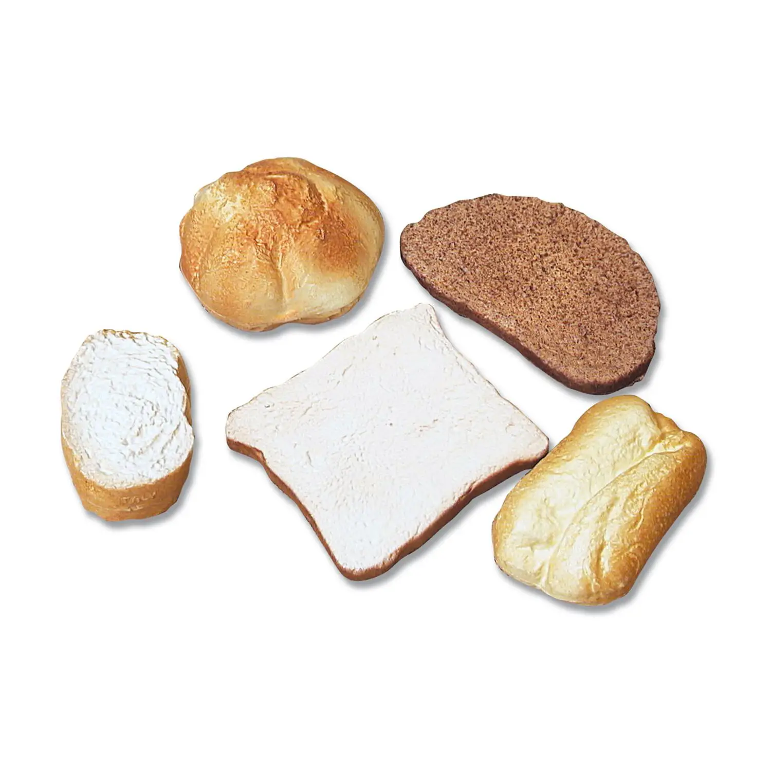 Alimenti in Plastica – Pane Giocattolo 5 Pezzi per Cucina e Gioco Simbolico - Alimenti, mercatini, stoviglie