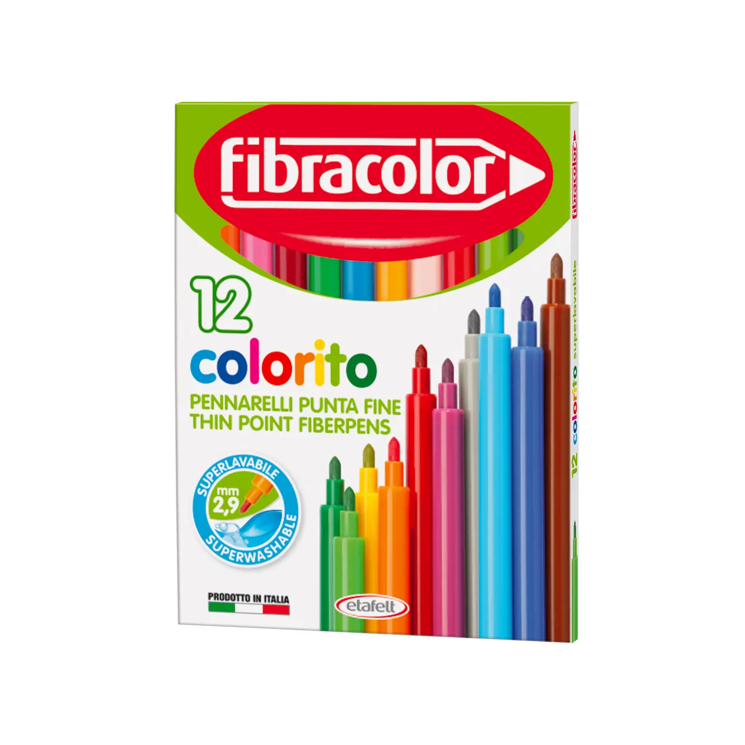 Fibracolor Colorito Fine Pennarelli – Astuccio 12 Colori - Pennarelli