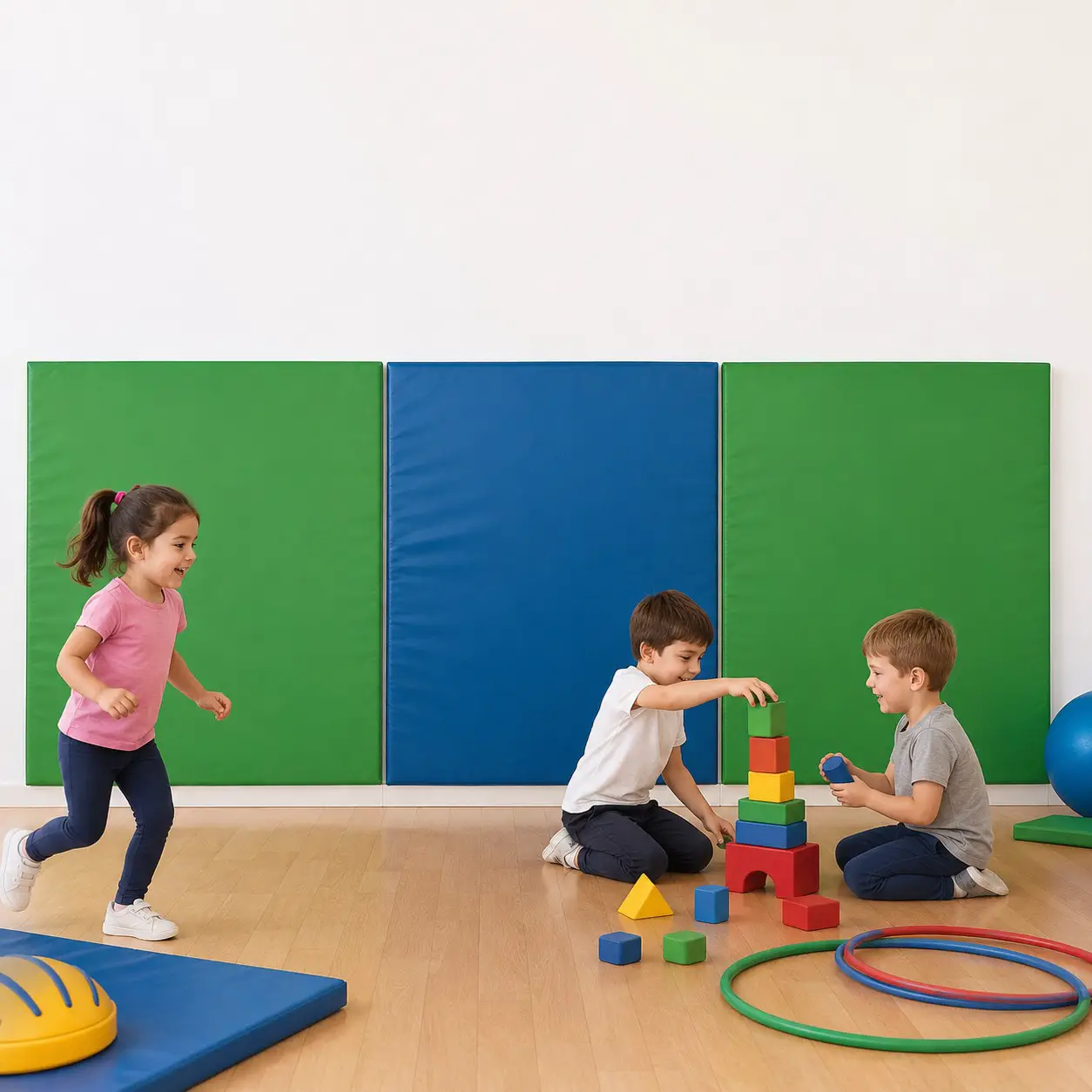 Protezione Murale Giodisoft H 120 cm - Colore Verde - Protezioni murali morbide