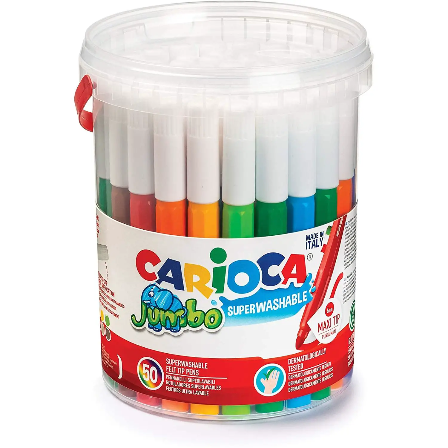 Pennarelli Superlavabili Jumbo Carioca 50 Colori - Pennarelli