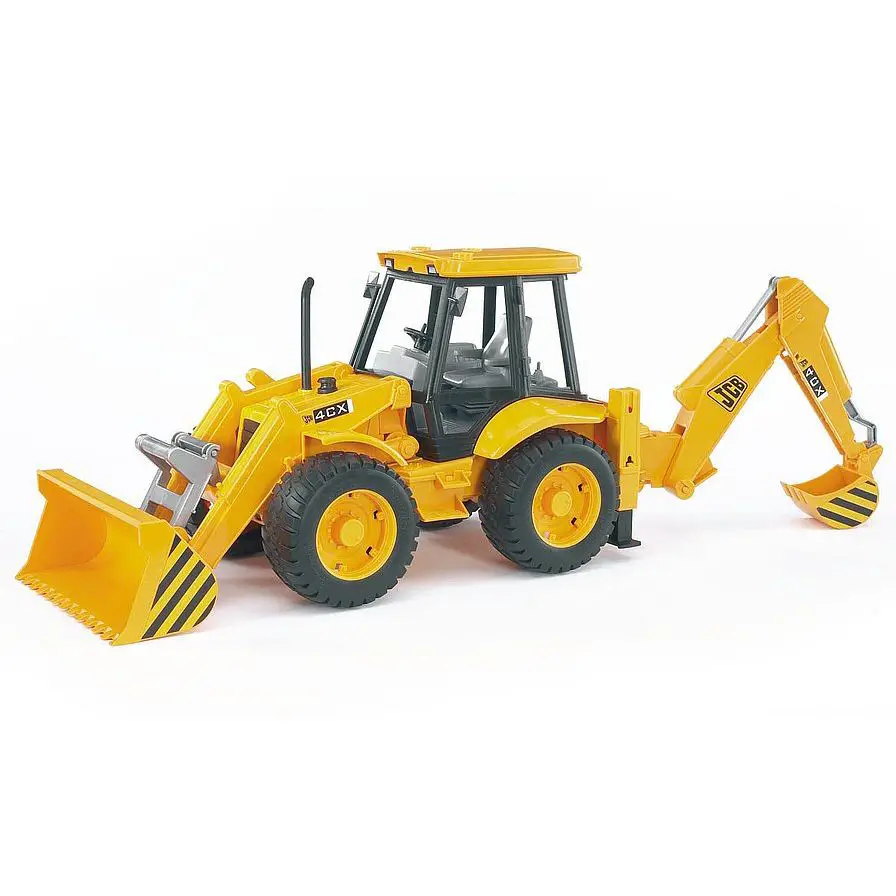 BRUDER JCB 4CX Terna Giocattolo con Pala Anteriore ed Escavatore - modellini