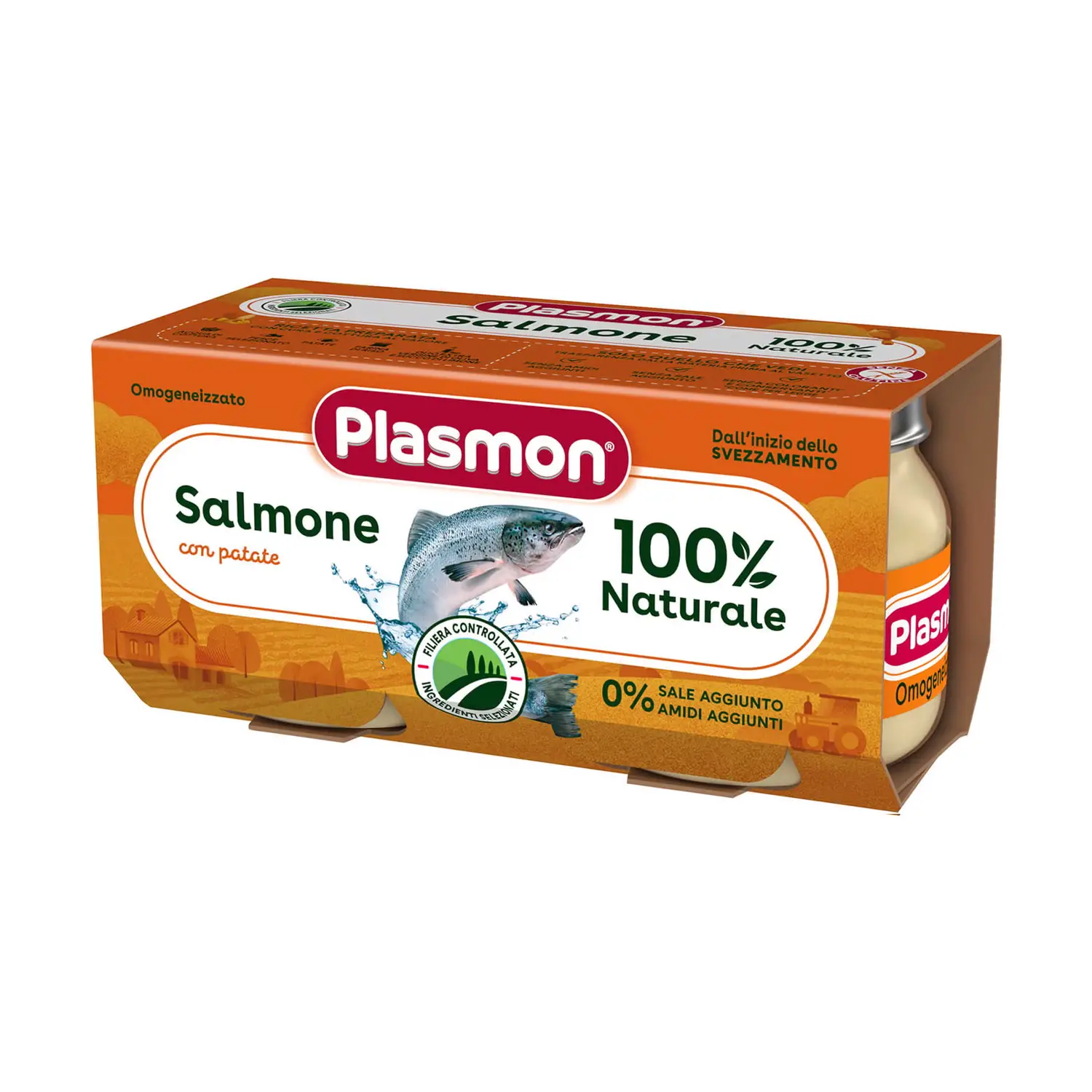 Omogeneizzato Pesce 2x80 gr. Salmone con Verdure - omogeneizzati