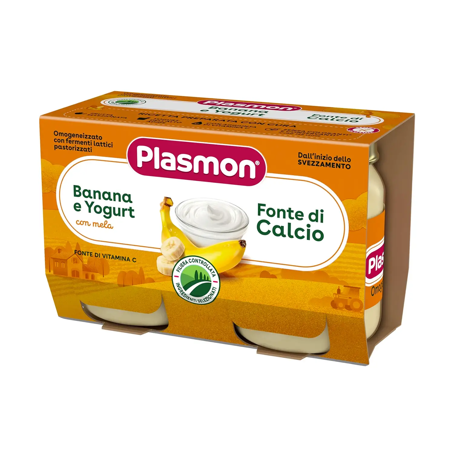 Plasmon Merenda Yogurt e Banana 2x120g – Merenda Cremosa per Bambini - merende
