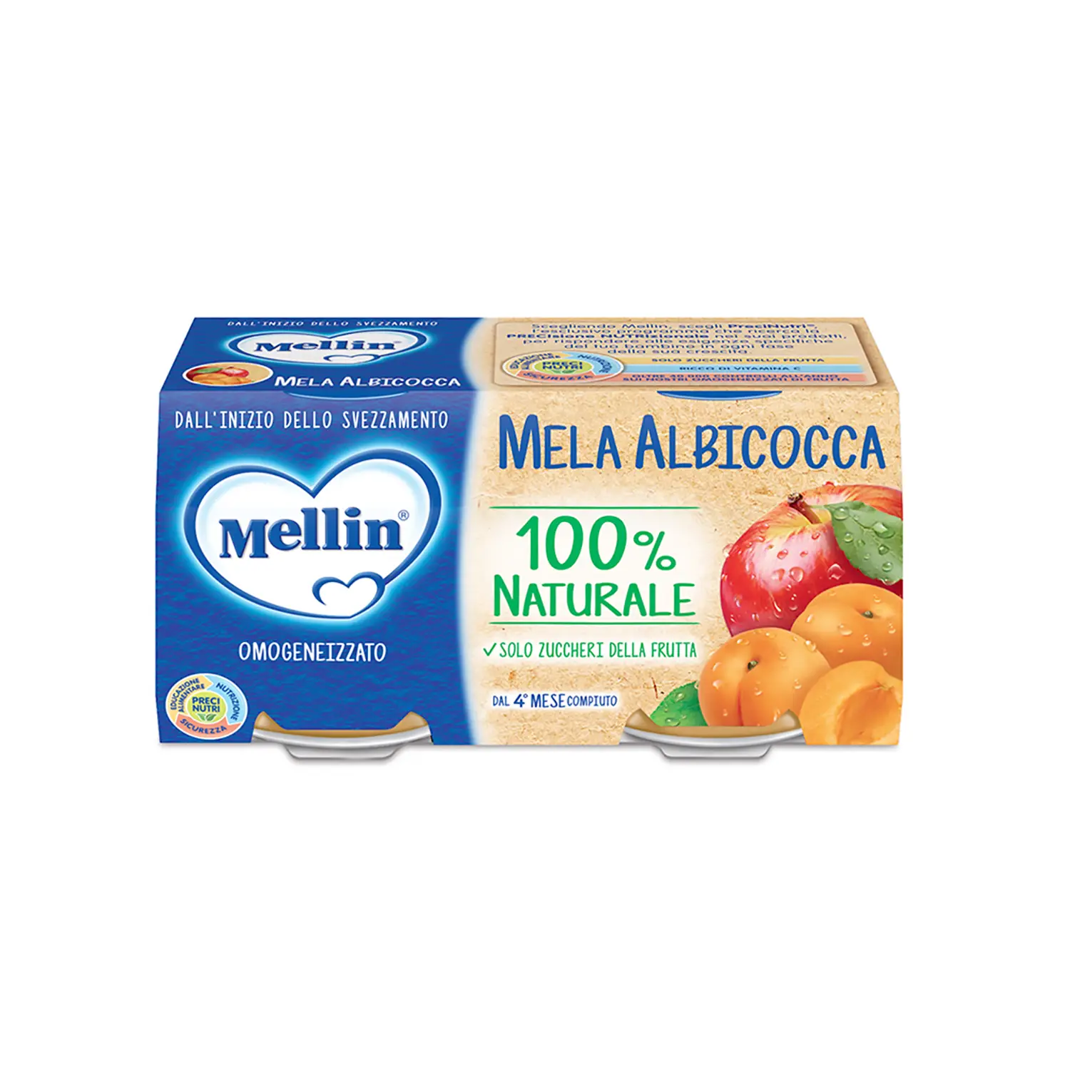 Omogeneizzato Frutta gr.100x2 Albicocca e Mela - omogeneizzati