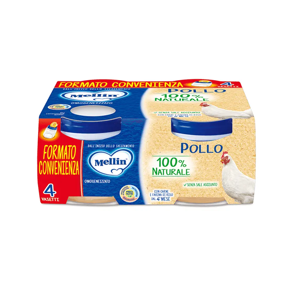 Omogeneizzato Carne Pollo Mellin - 80g x 4 - omogeneizzati