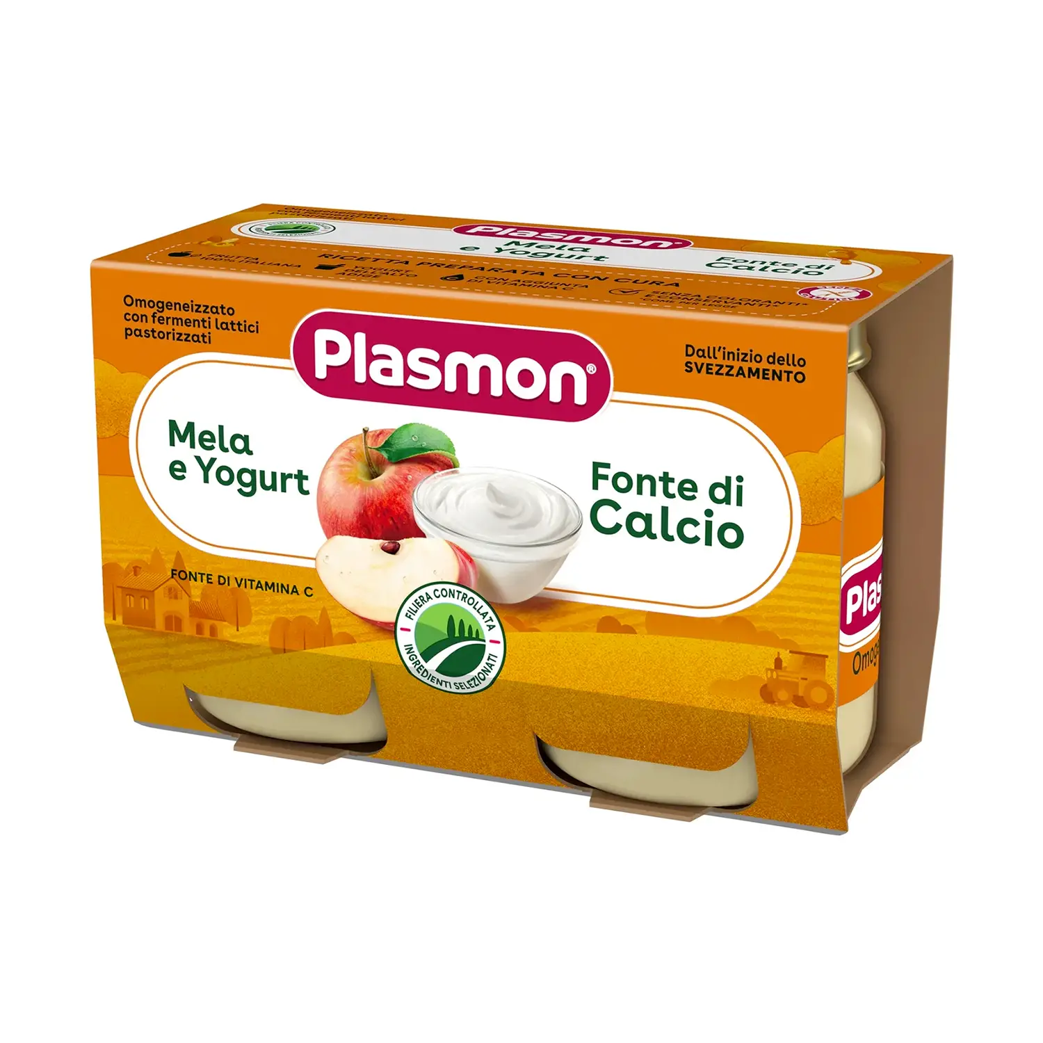 Plasmon Merenda Mela e Yogurt 2x120g – Merenda Cremosa alla Frutta per Bambini - merende