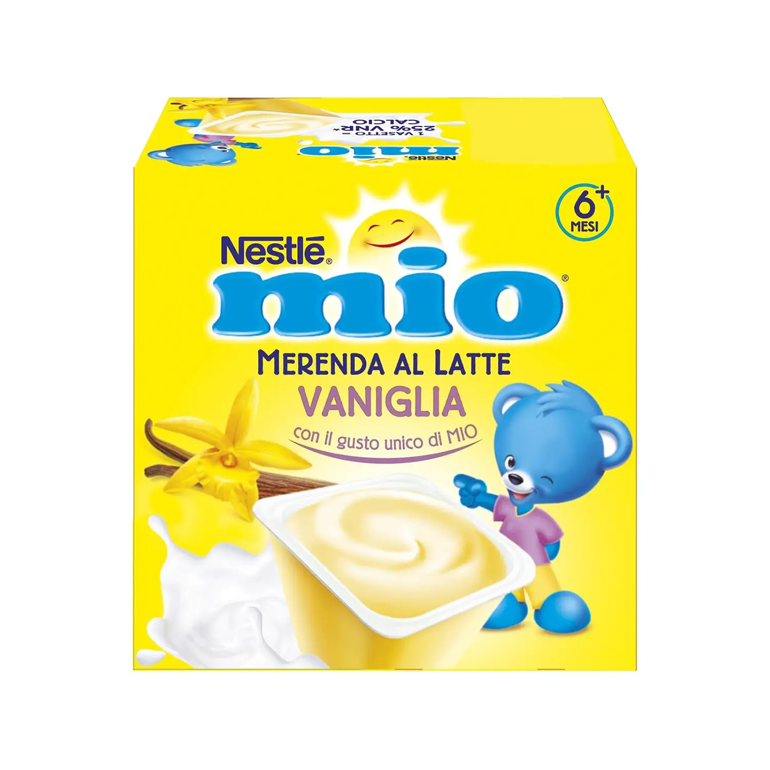 Nestlé Mio Merenda Latte e Vaniglia 4x100g – Merenda Cremosa per Bambini dai 6 Mesi - merende