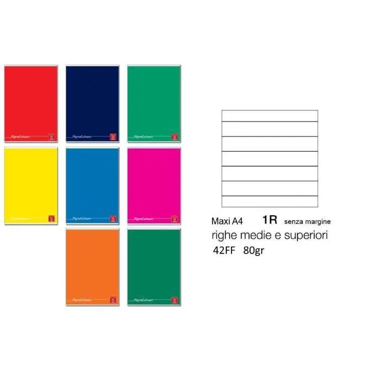 Quaderno Maxi Pigna Colours 80gr - 42 Pagine - Rigatura 1 Rigo - Cancelleria varia