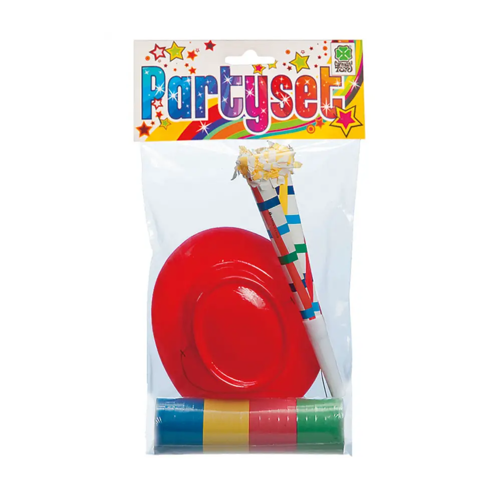 Party Set Cappellino, Trombetta e Stelle Filanti – Accessori Festivi - accessori