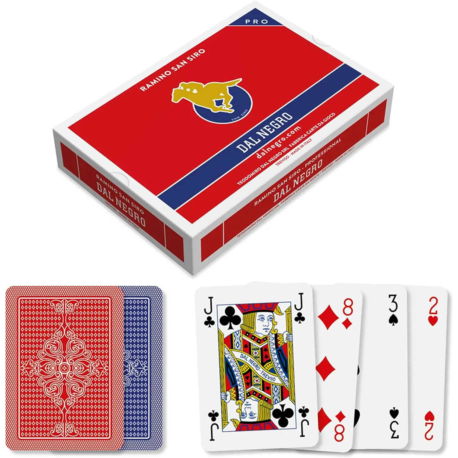 Carte Poker Ramino San Siro Doppio Plastica - giochi di società
