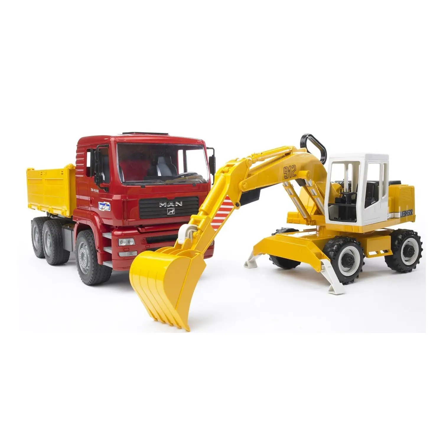 Bruder Camion Giocattolo MAN TGA con Escavatore Liebherr - modellini