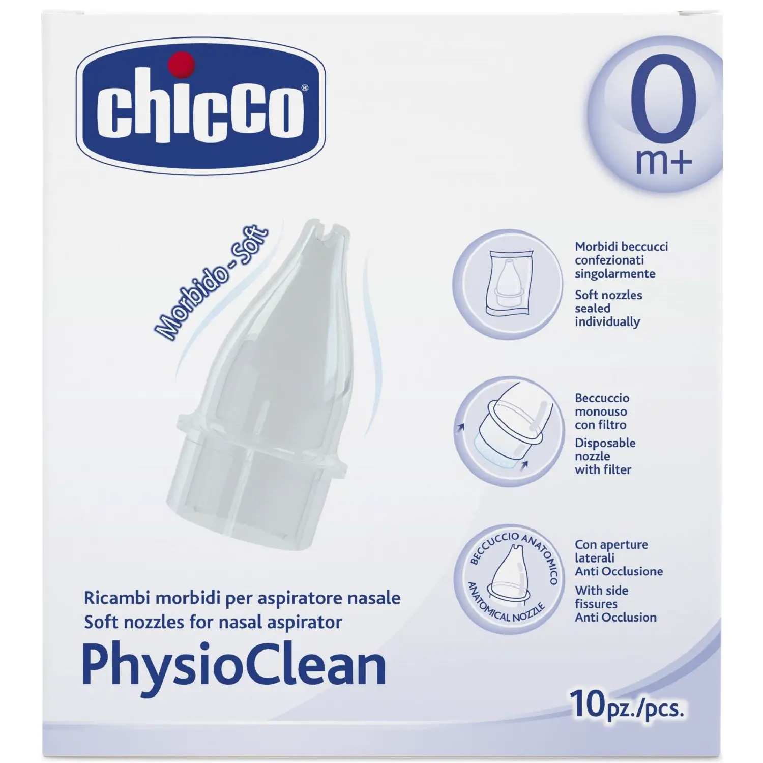 Chicco PhysioClean Ricambi Morbidi per Aspiratore Nasale - pannolini e salviettine