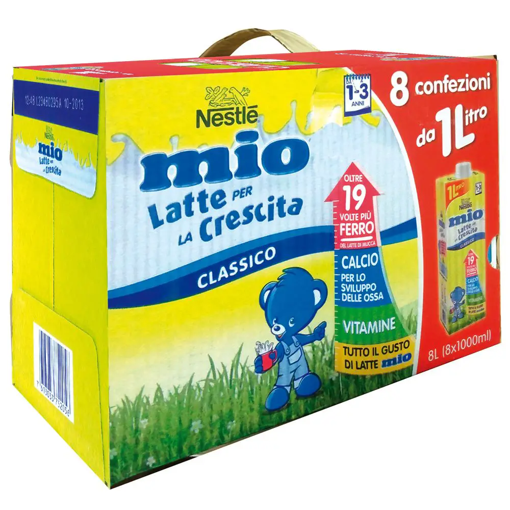 Latte Crescita Nestlé MIO Brick 1 Litro – Confezione da 8 Pezzi (1–3 Anni) - latti artificiali