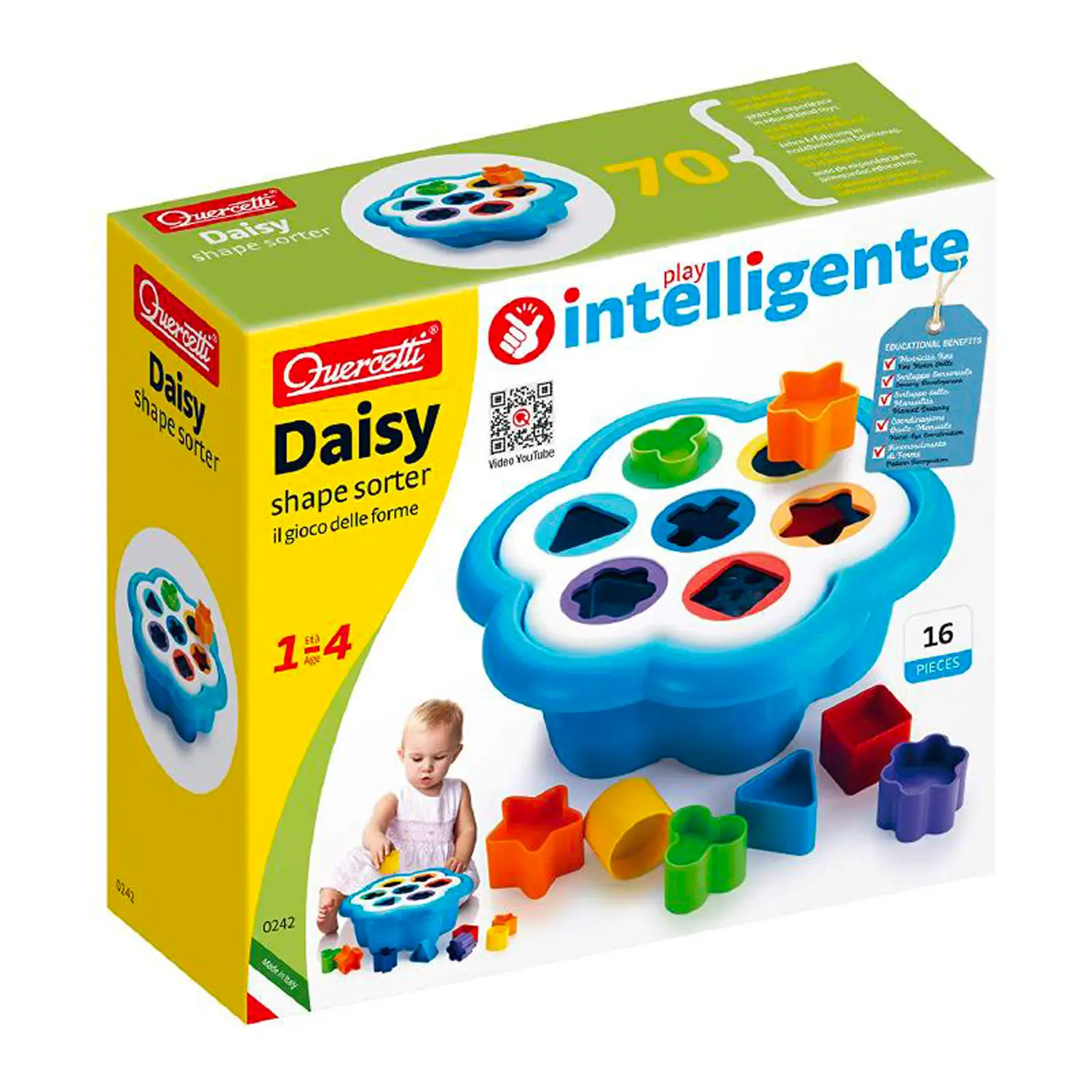 Quercetti Passaforme Margheritona - Gioco a Incastro di Forme - Primi giochi