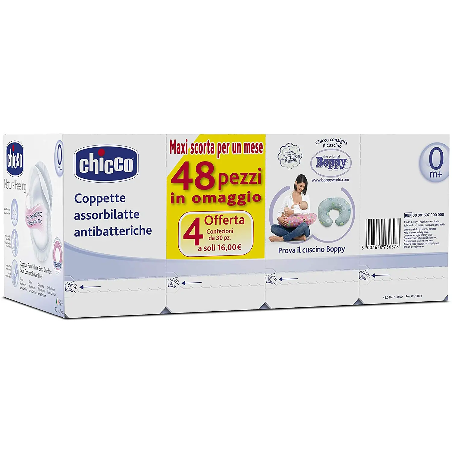 Dischetti Antibatterici Quadripack 120 Pezzi - coppette assorbilatte