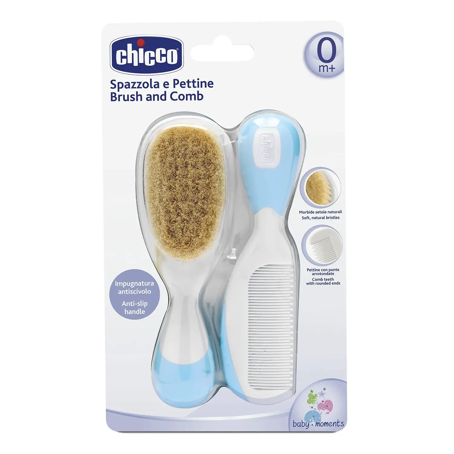 Spazzola E Pettine Azzurro Chicco - igiene
