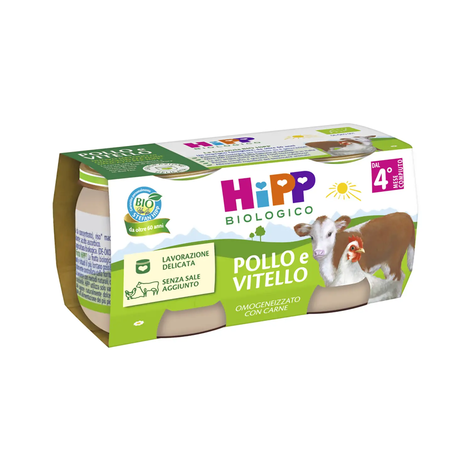 Omogeneizzato Carne Bio Hipp gr. 80x2 Pollo e Vitello - omogeneizzati
