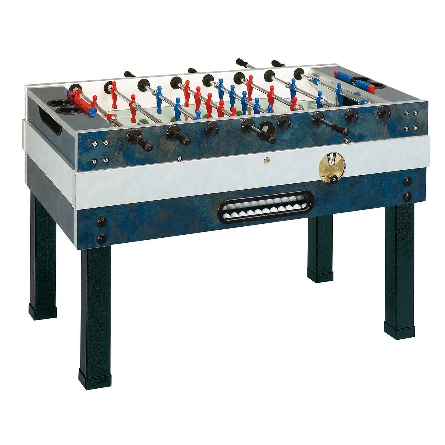 Biliardino Calcio Balilla Challenge Deluxe Outdoor con Gettoniera e Aste Rientranti - tavoli gioco