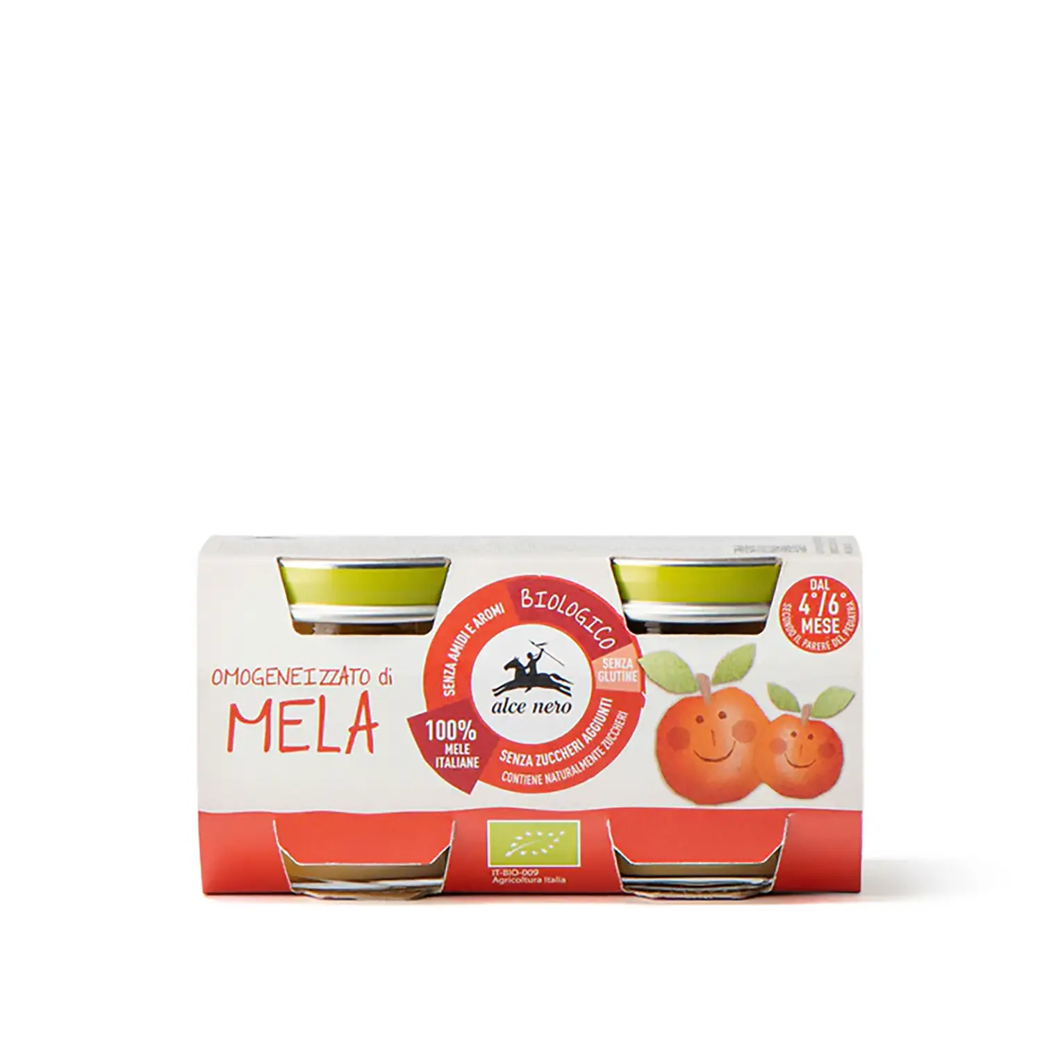 Omogeneizzato Frutta Alce Nero gr.80x2 Mela - omogeneizzati